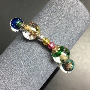 Star Stretch Bracelet Gold Multicolor Clear Blue Green Purple Snowflake Flower